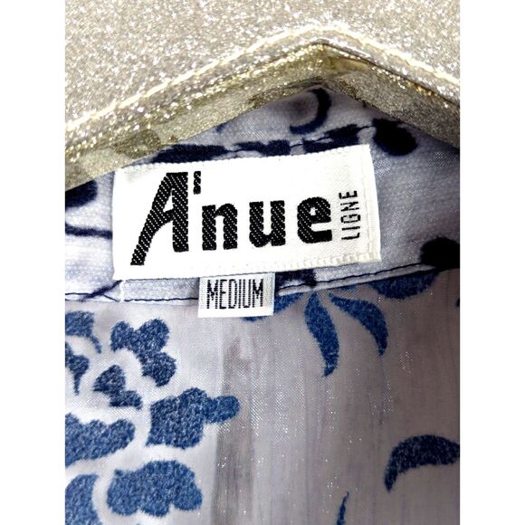 A'NUE LIGNE Sheer Burnout Velvet Popover Top Ethereal Feminine Artsy Medium - Picture 7 of 7